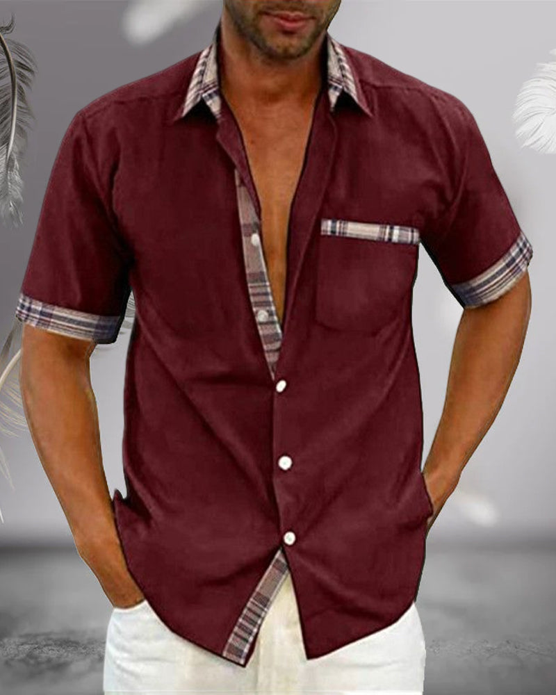 Chemise Homme Manches Courtes Style Décontracté