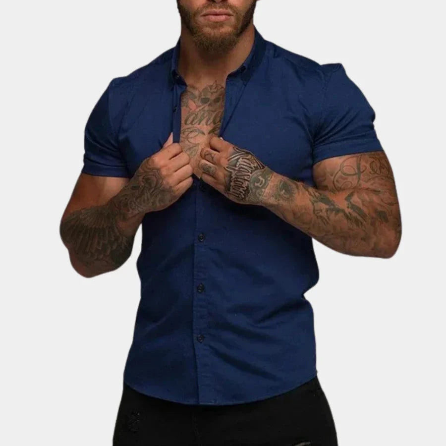 Chemise slim fit pour homme avec boutons