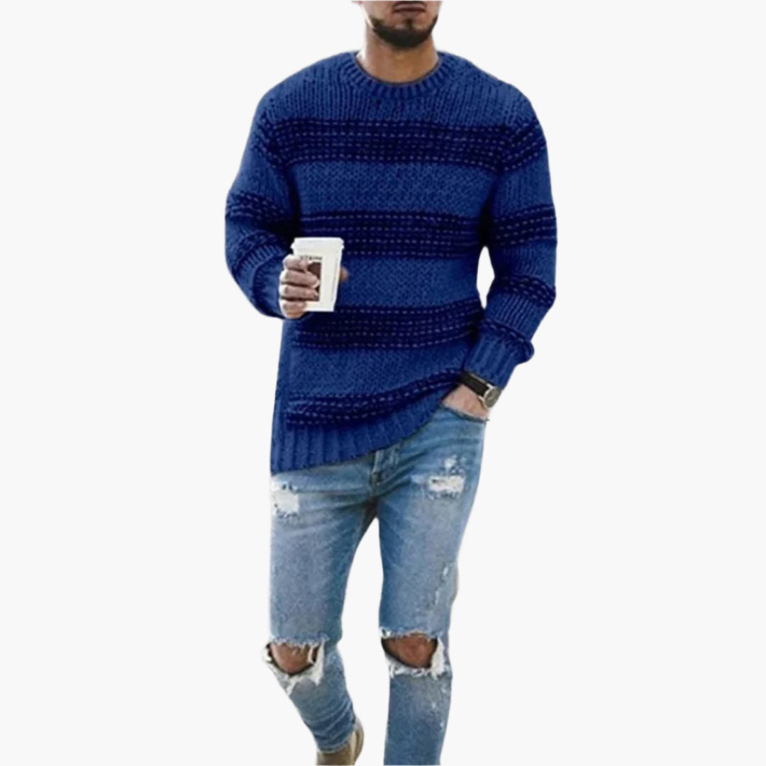 Pull tricoté épais style norvégien hiver