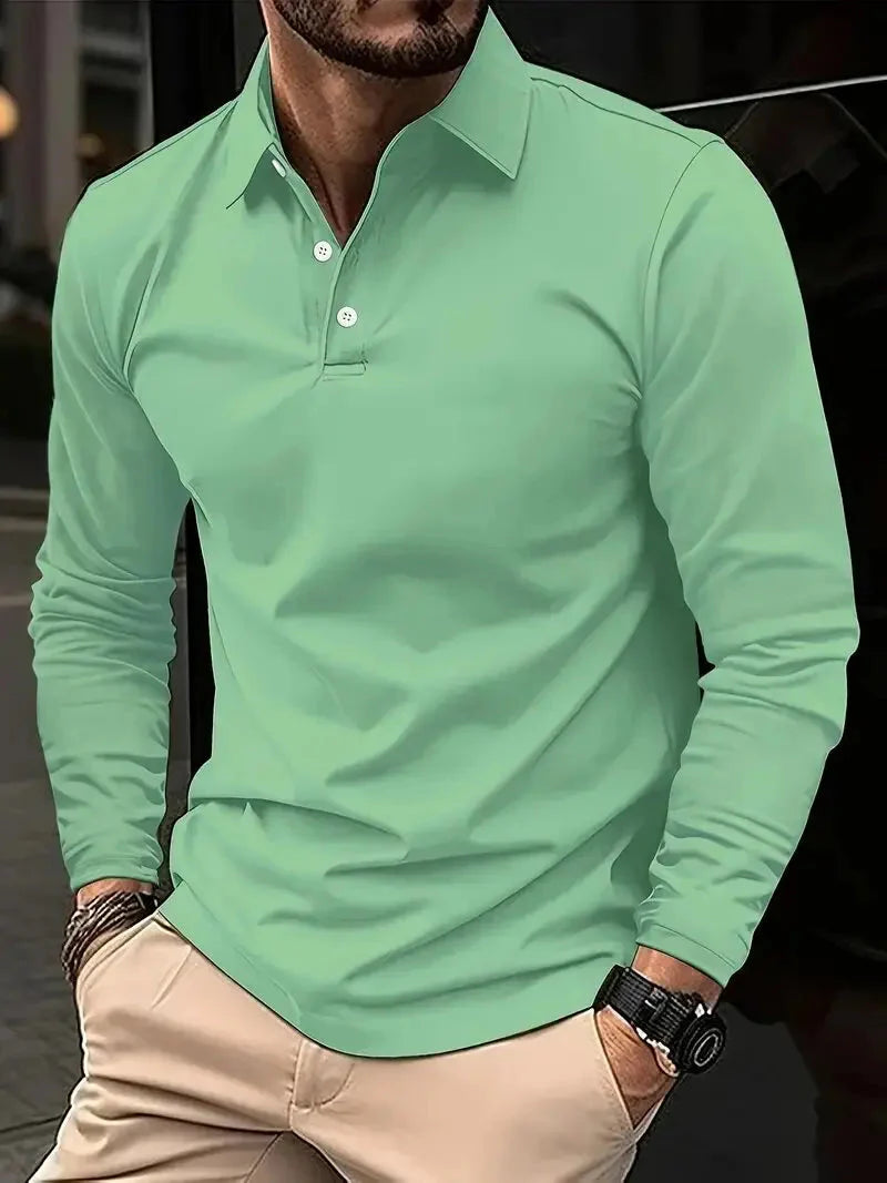 Polo respirant pour homme, sportif, semi-boutonné