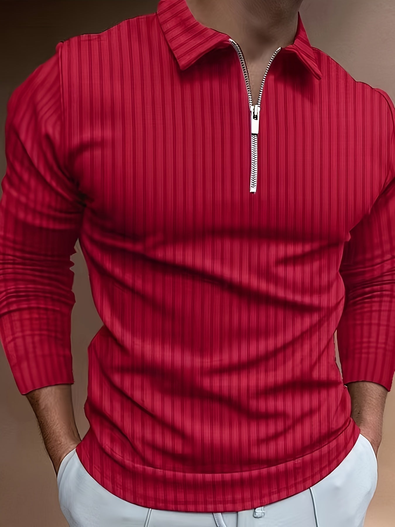 Polo pour homme coupe slim col montant
