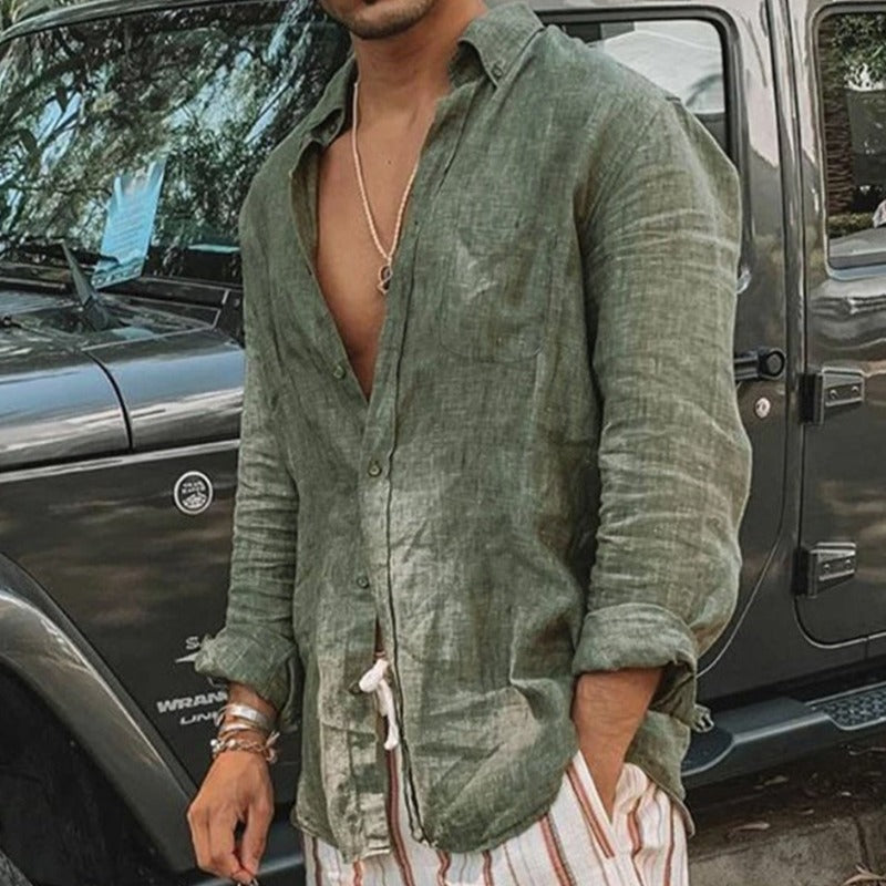 Chemise d'été légère pour homme avec boutons