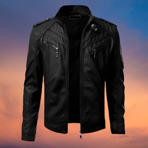 Blouson en cuir élégant pour homme style motard