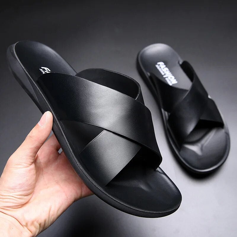 Mocassins d'été en cuir