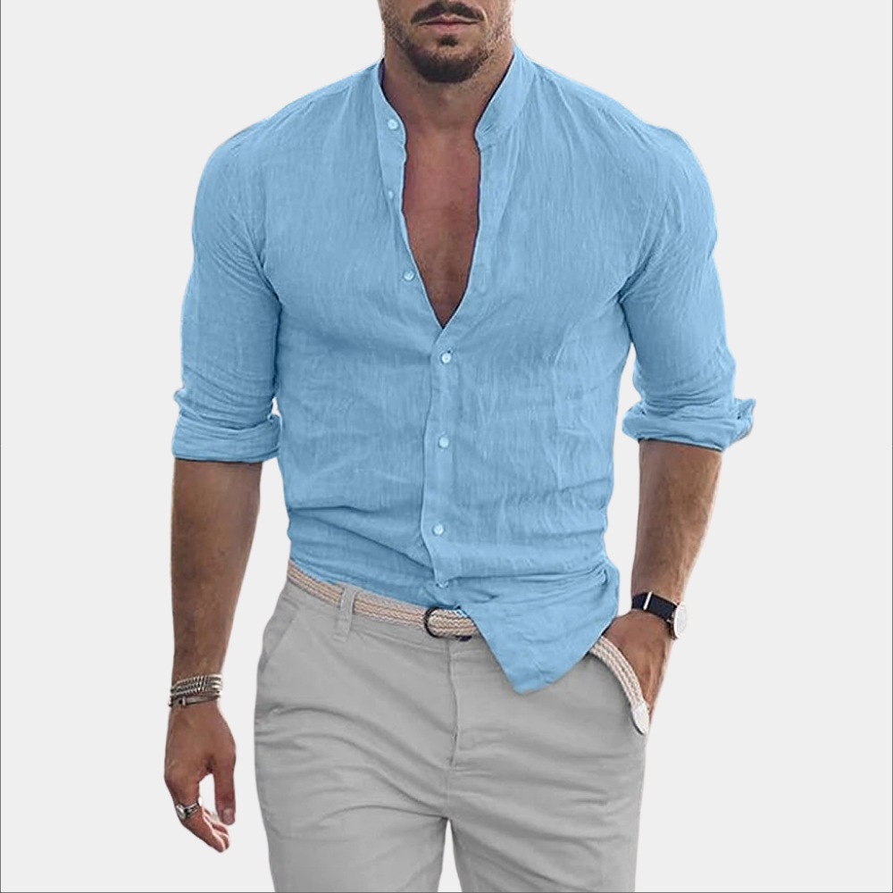 Chemise légère en lin à manches longues d'été
