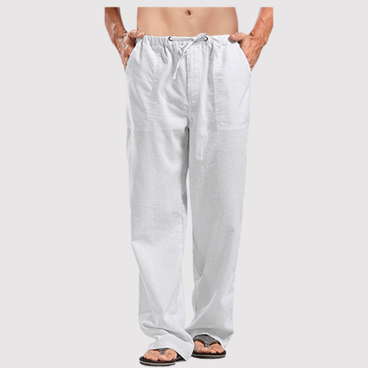 Pantalon d'été en lin confortable pour hommes