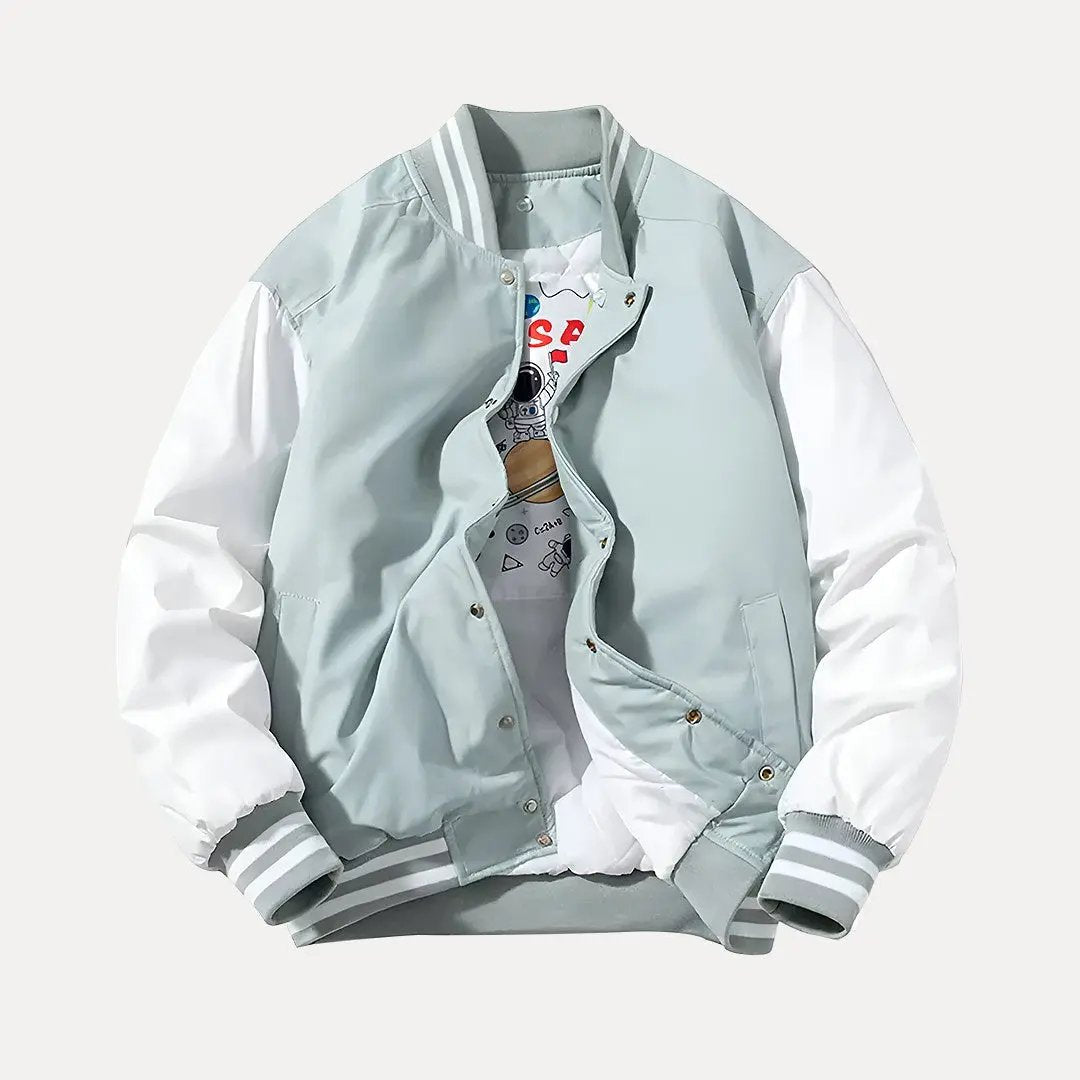 Veste universitaire élégante à capuche patchwork