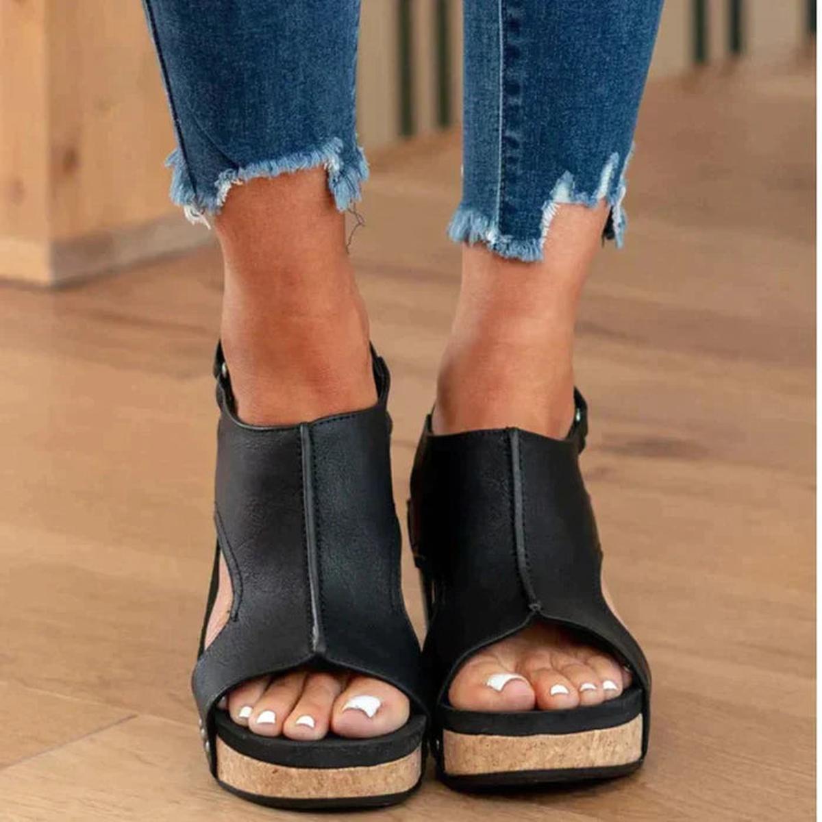 Sandales pour femme bout ouvert design élégant