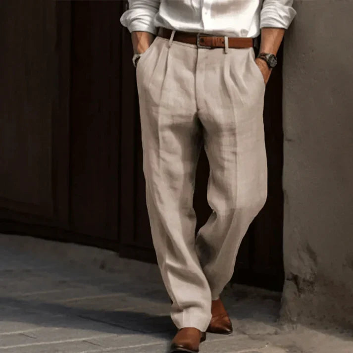 Pantalon en lin confortable pour hommes, léger