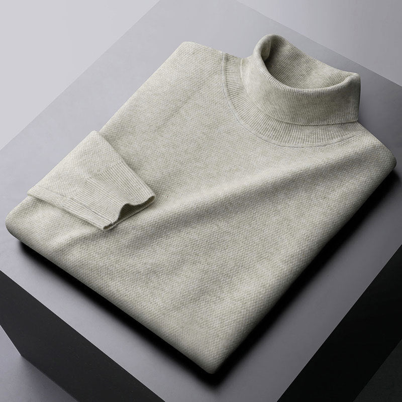 Élégante robe en maille avec col montant et poignets côtelés