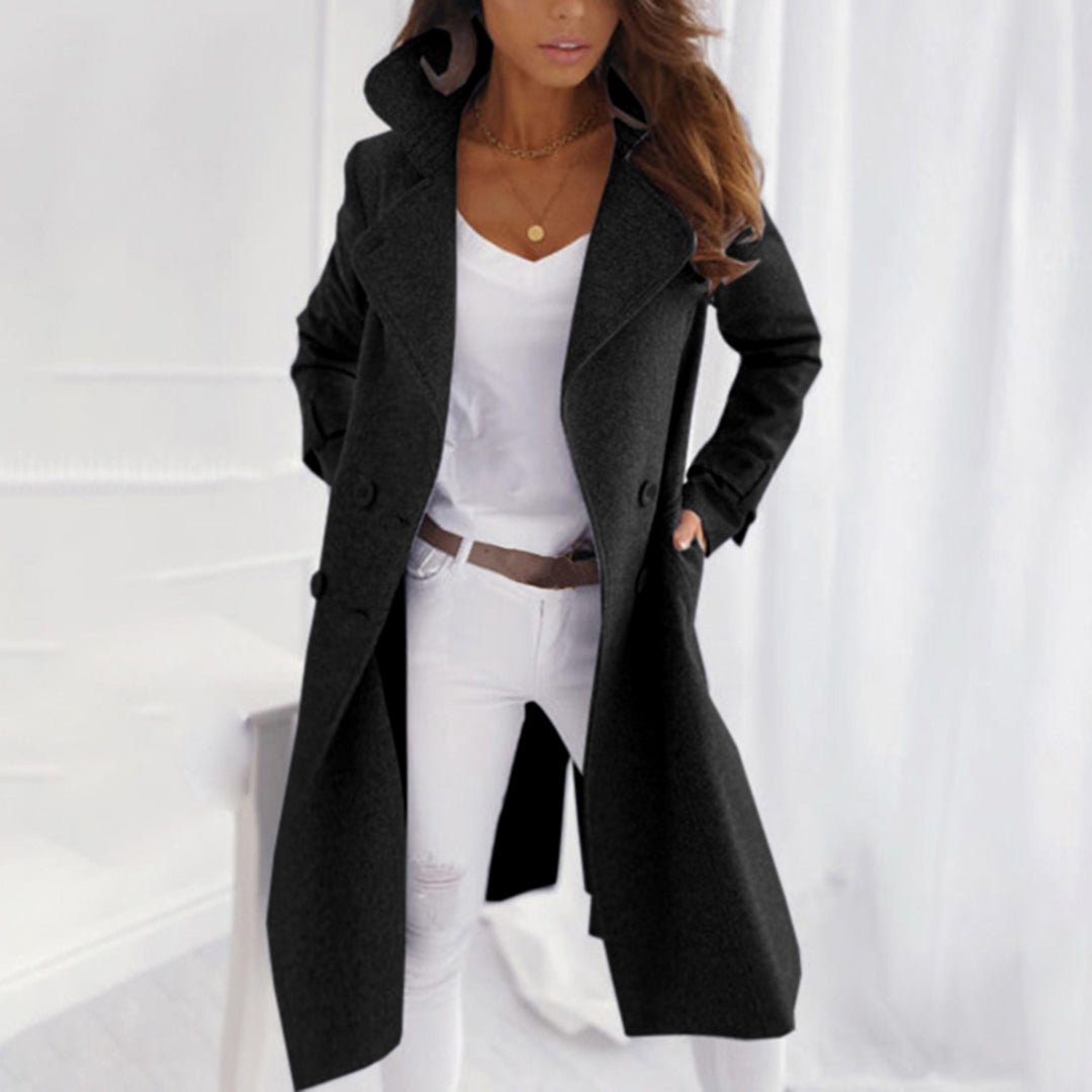 Trench-coat long en polaire élégant pour femme