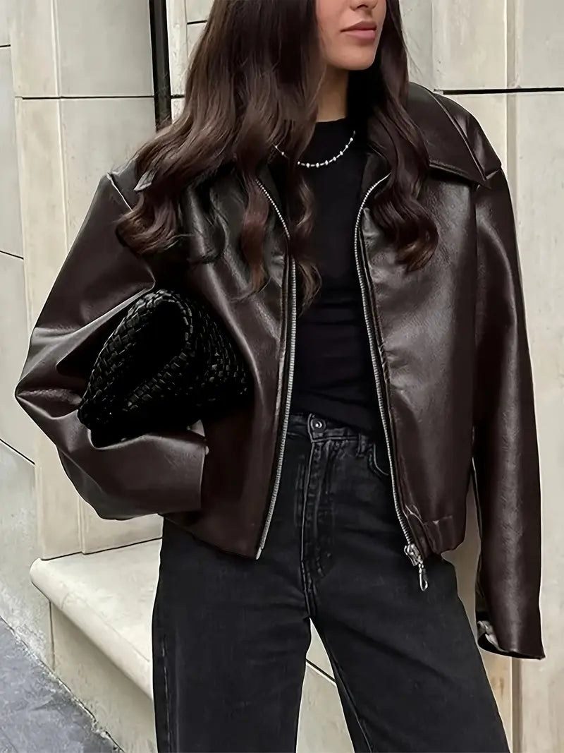 Blouson bomber femme confortable avec fermeture éclair