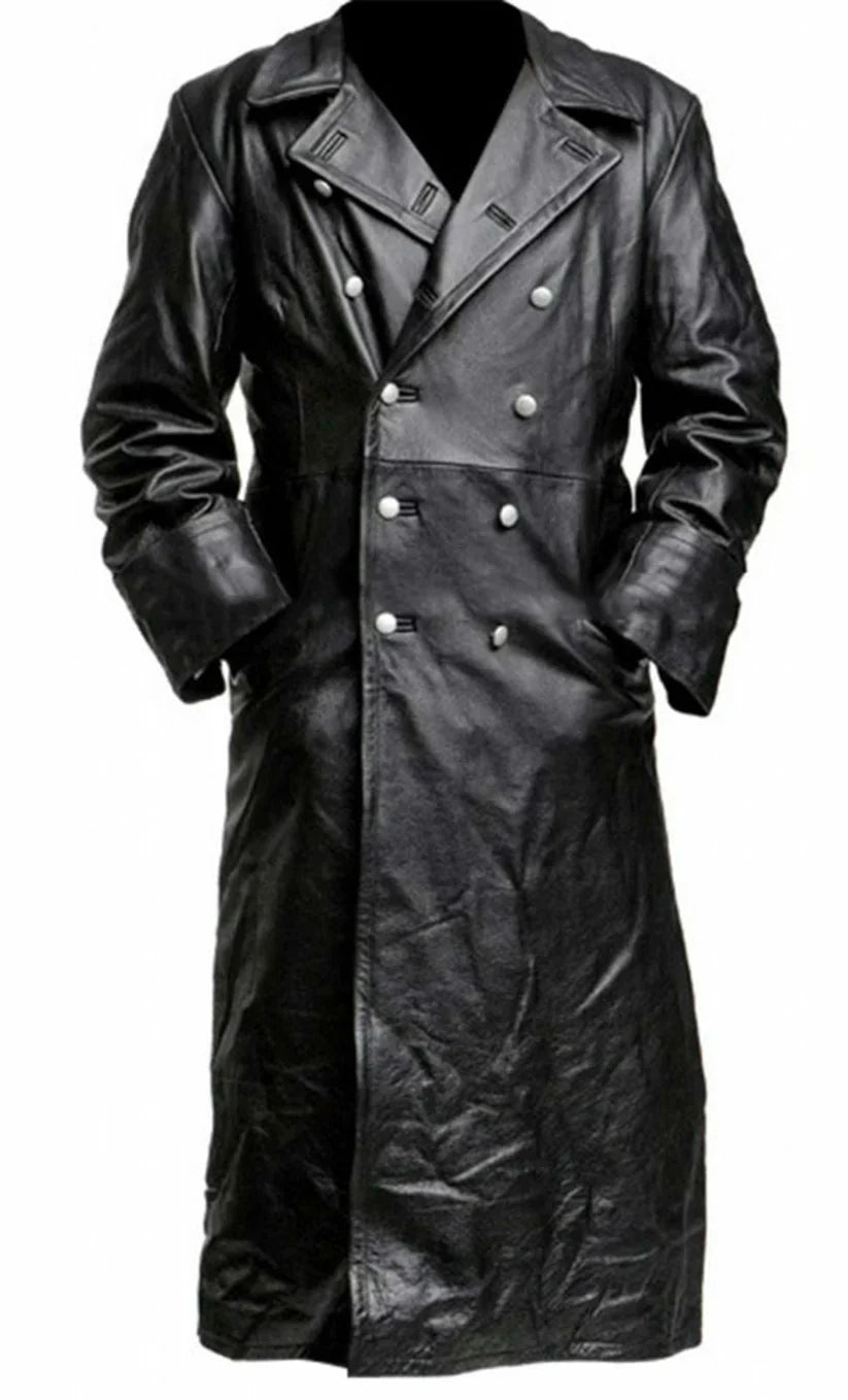 Leder-Mantel Herren Vintage Style - IdealeKleiden
