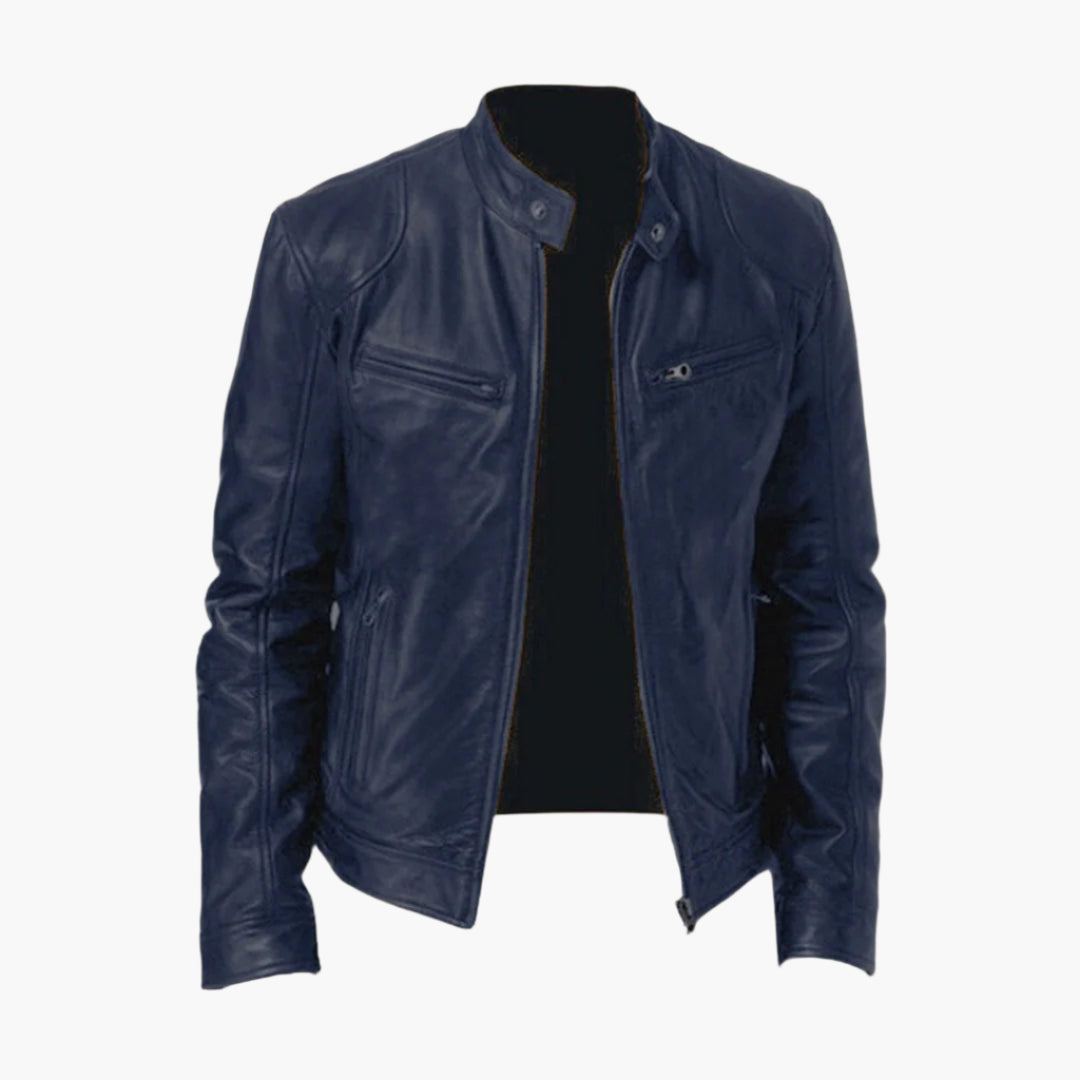 Manteau en cuir style motard classique