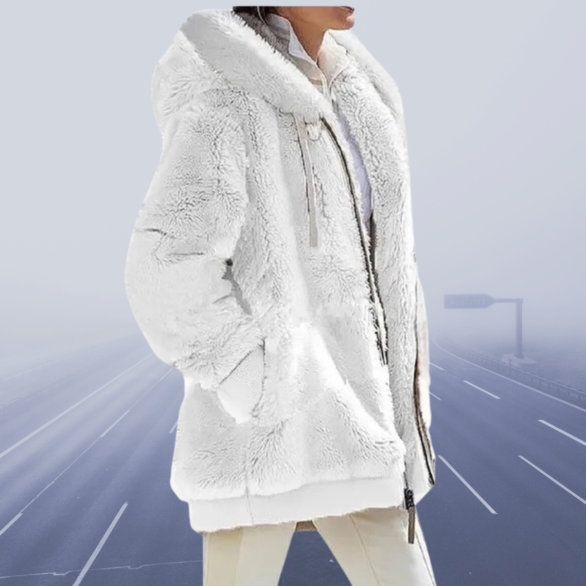 Veste oversize femme en teddy-peluche manteau chaud d'hiver