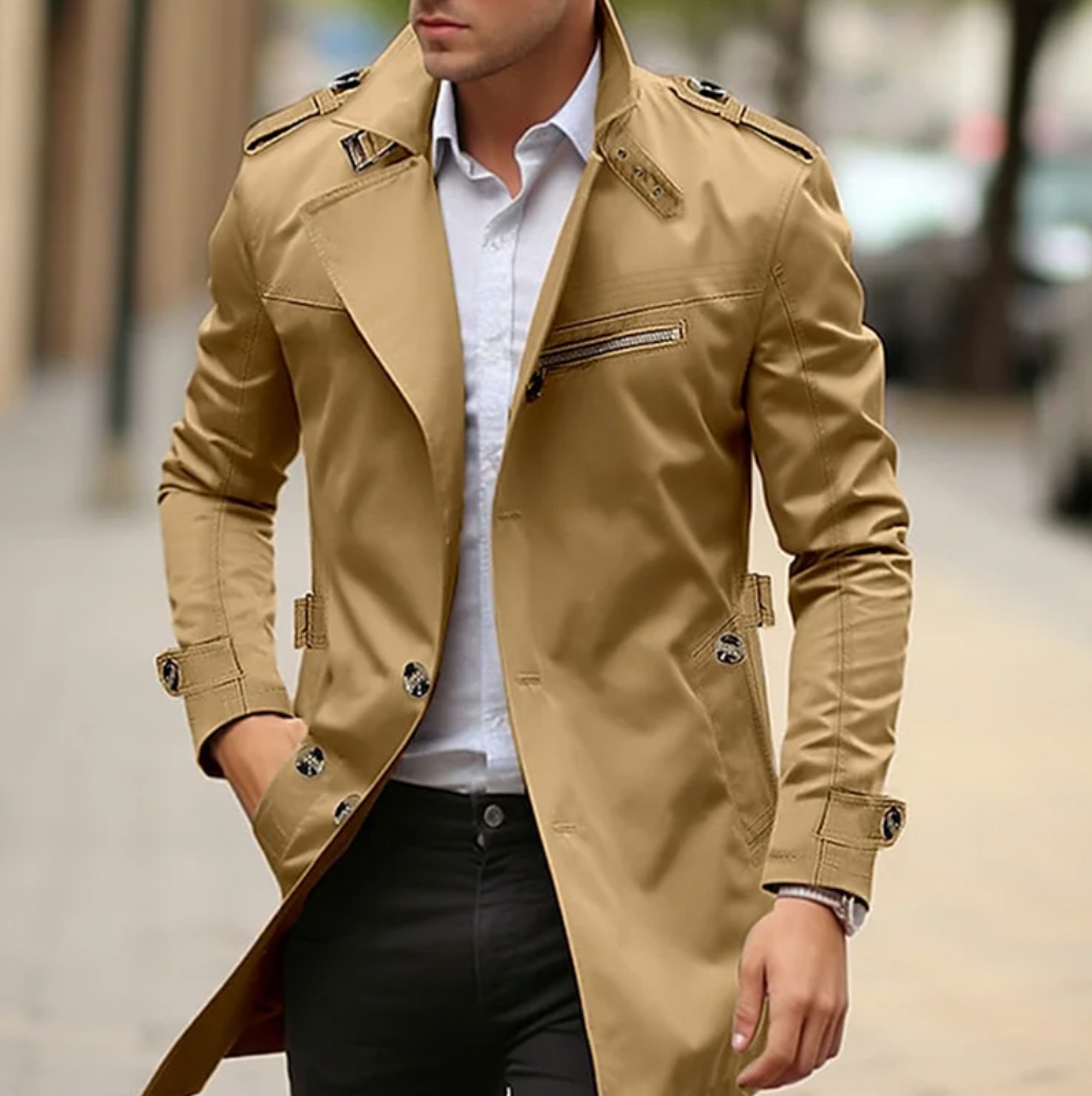 Manteau d'hiver moderne noir pour homme