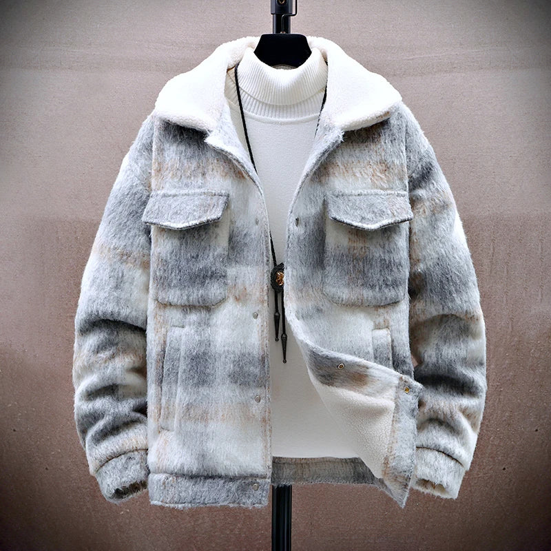 Veste écossaise élégante avec intérieur chaud en polaire