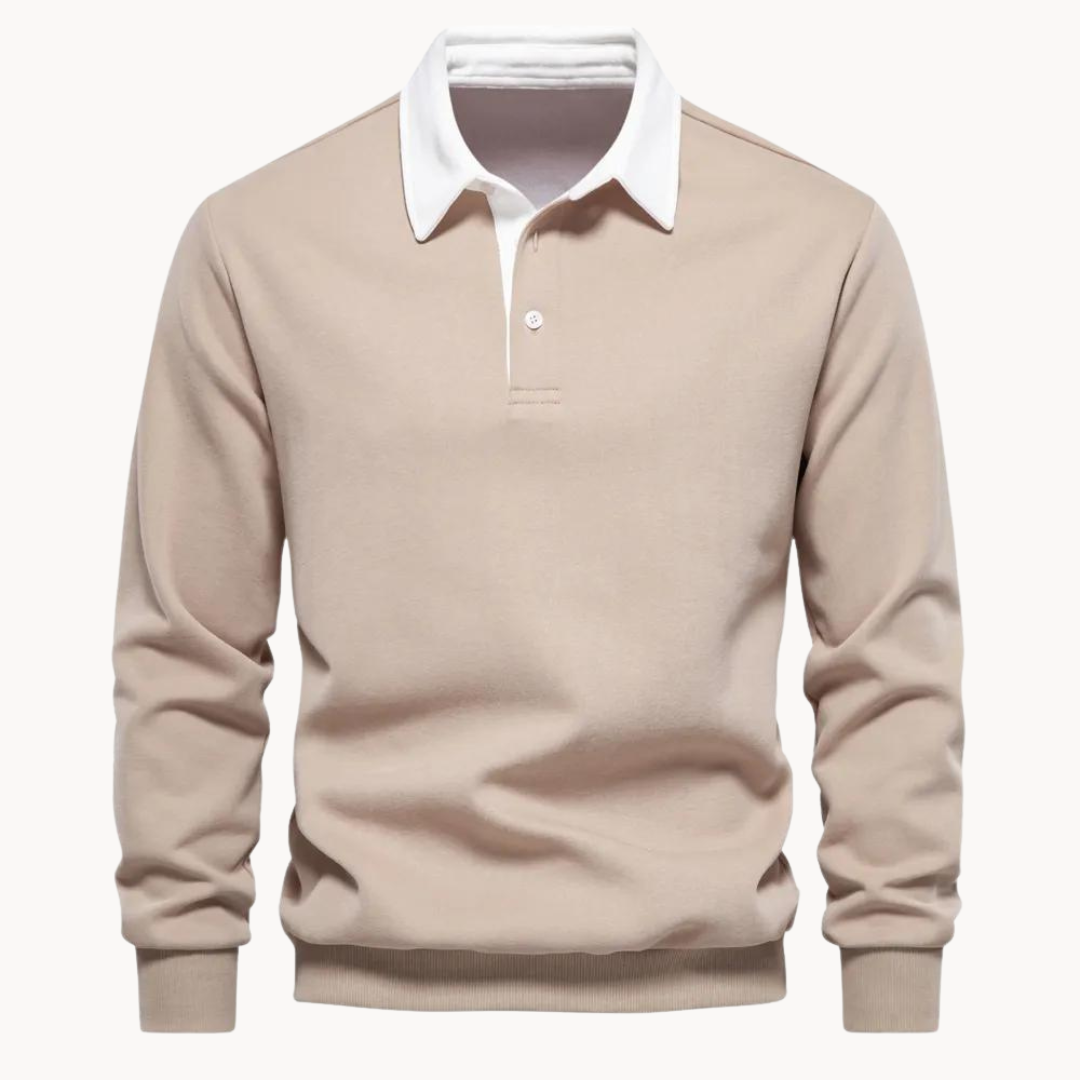 Pull Homme Sweat-shirt Confortable Col Polo