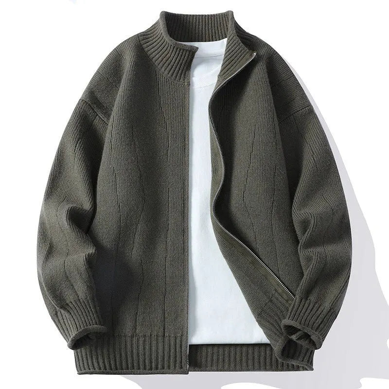 Pull en maille col montant homme
