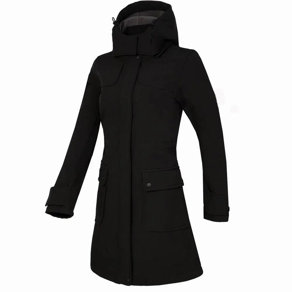 Veste de pluie longue imperméable à capuche pour femme
