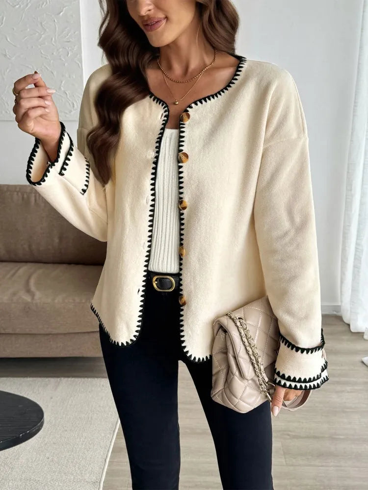 Damen Strickjacke Bequem Langärmlig Mode - IdealeKleiden