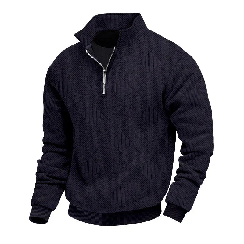 Pull en tricot pour homme, demi-zip, chaud et élégant