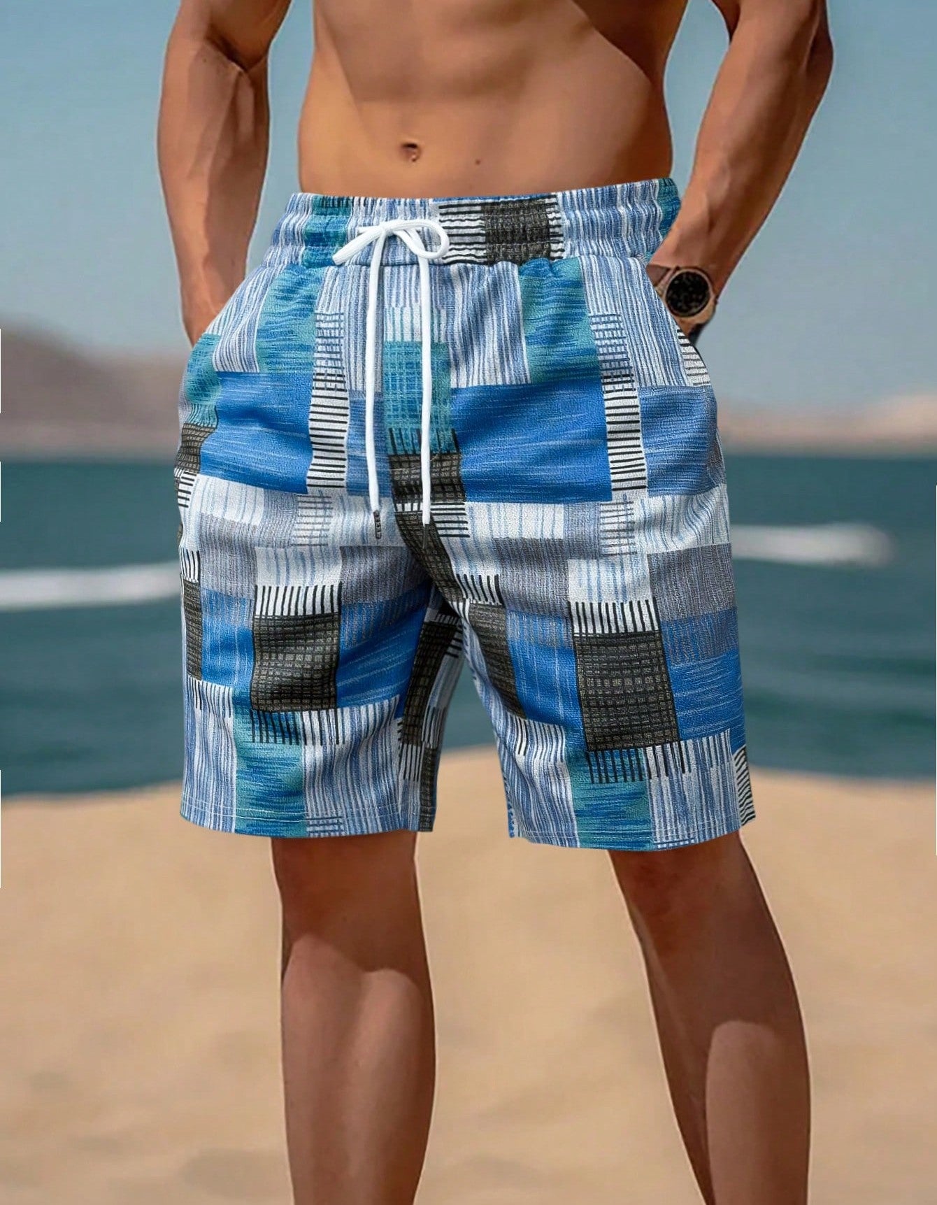 Short de bain pour homme au design graphique moderne