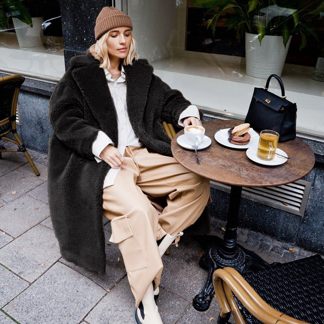 Manteau teddy femme chaud élégant