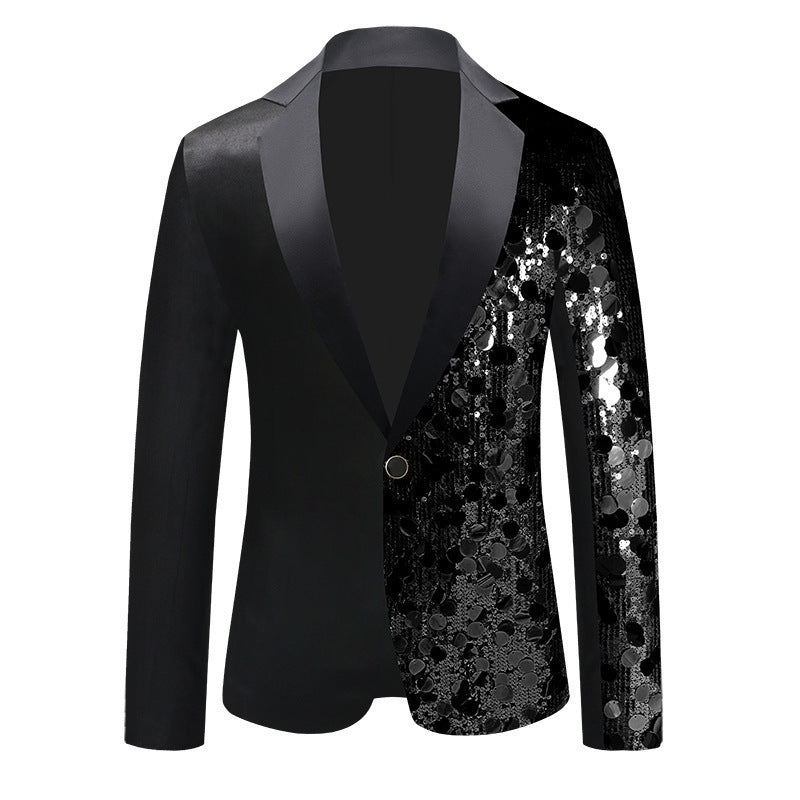 Veste à paillettes pour femme Blazer à sequins Col étroit élégant