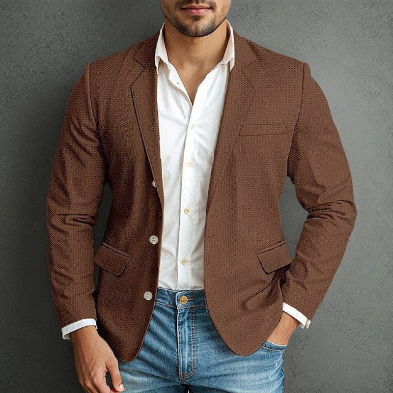 Blazer élégant pour homme avec fermeture éclair et nombreuses poches