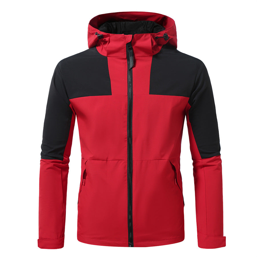 Blouson coupe-vent homme imperméable avec capuche et poches