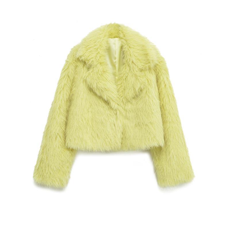 Blazer long en fausse fourrure élégant pour femmes