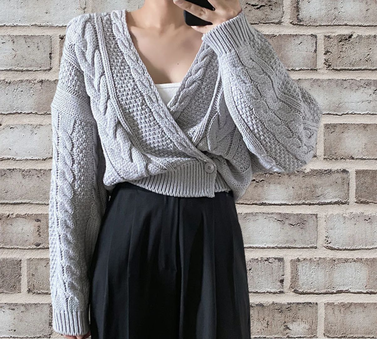 Gilet femme confortable surdimensionné en mélange de laine
