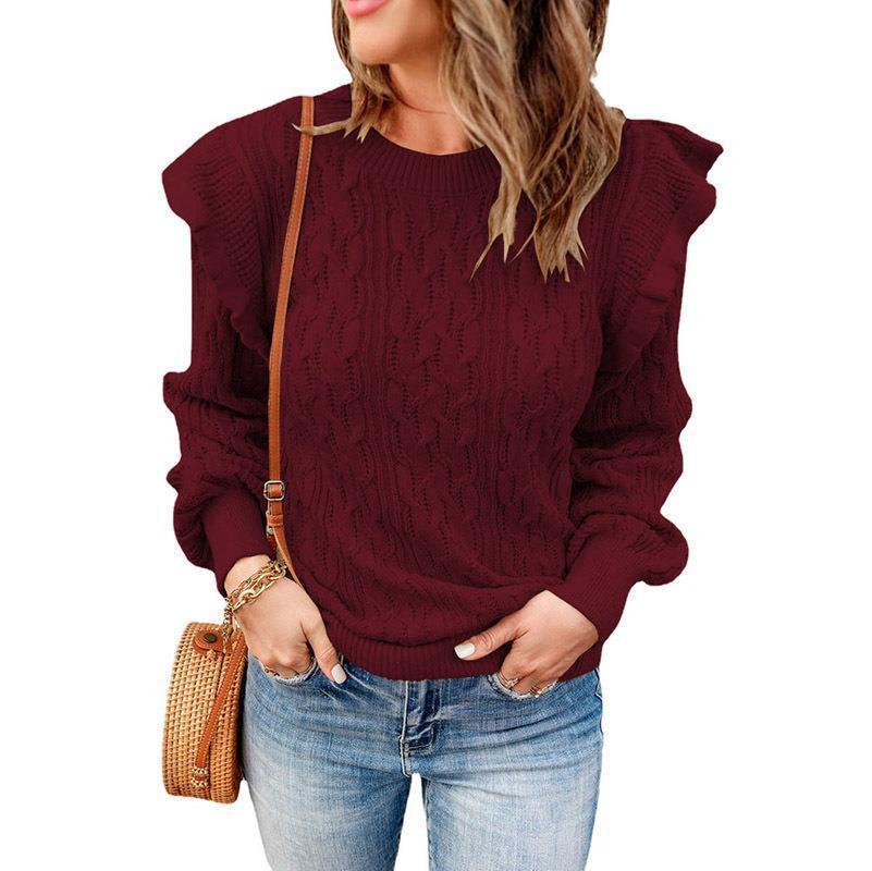 Pull Femme Tricot Motif Torsadé Élégant