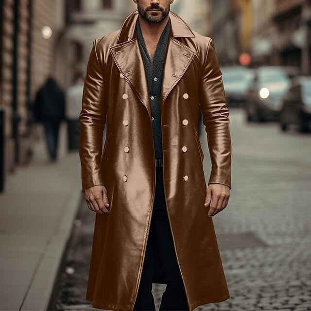 Trench-coat homme Design élégant Tissu brillant