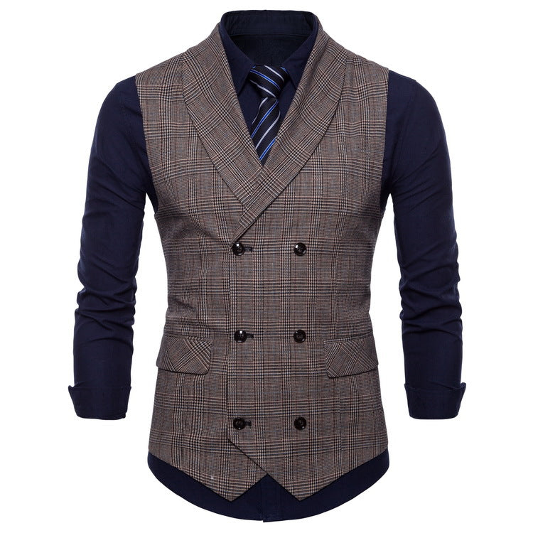 Gilet de costume sur mesure pour homme, élégant, doubles coutures
