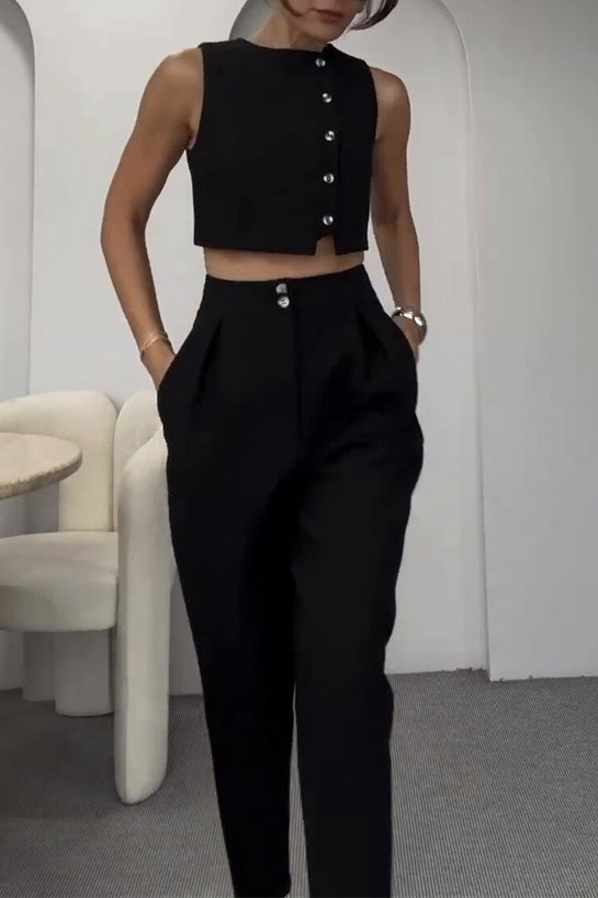 Vêtements d'été | Haut sans manches + Short taille haute Ensemble 2 pièces