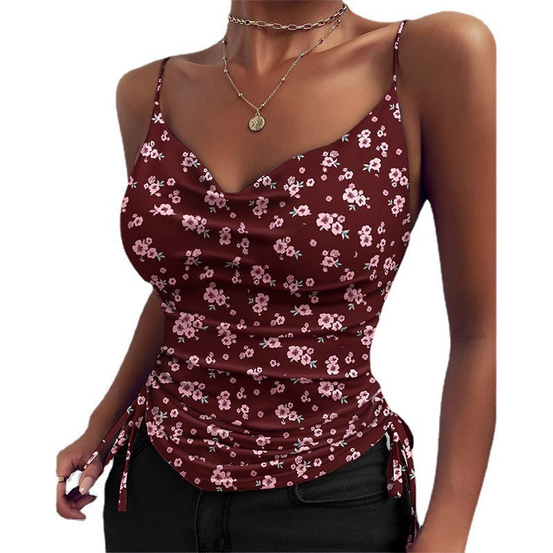 Haut femme imprimé léopard satin dentelle