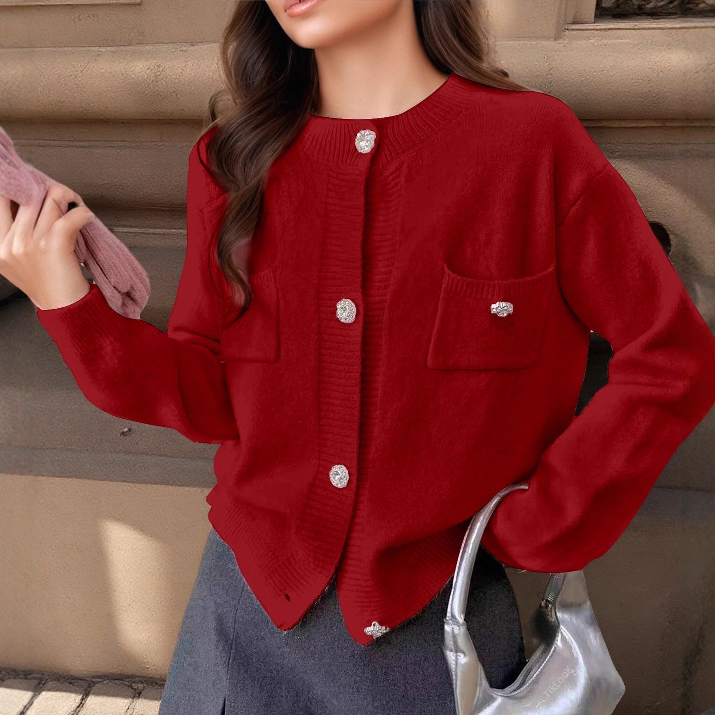 Cardigan femme mélange laine Coupe ample