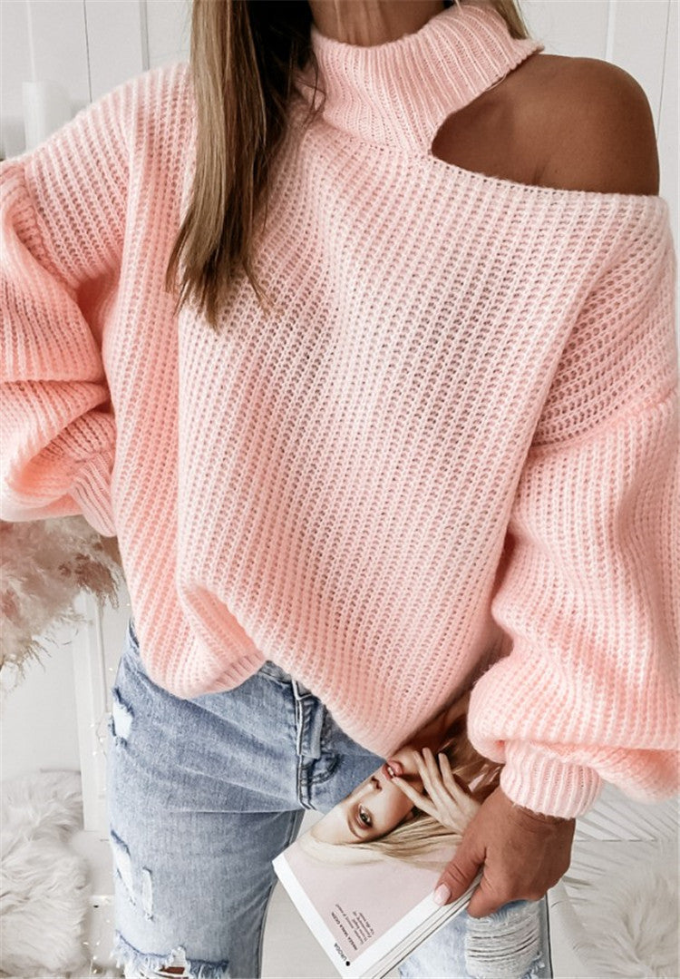 Pull surdimensionné Col haut asymétrique