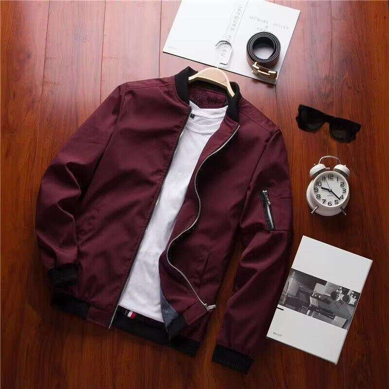 Blouson Bomber Homme Moderne Sportif Avec Poches