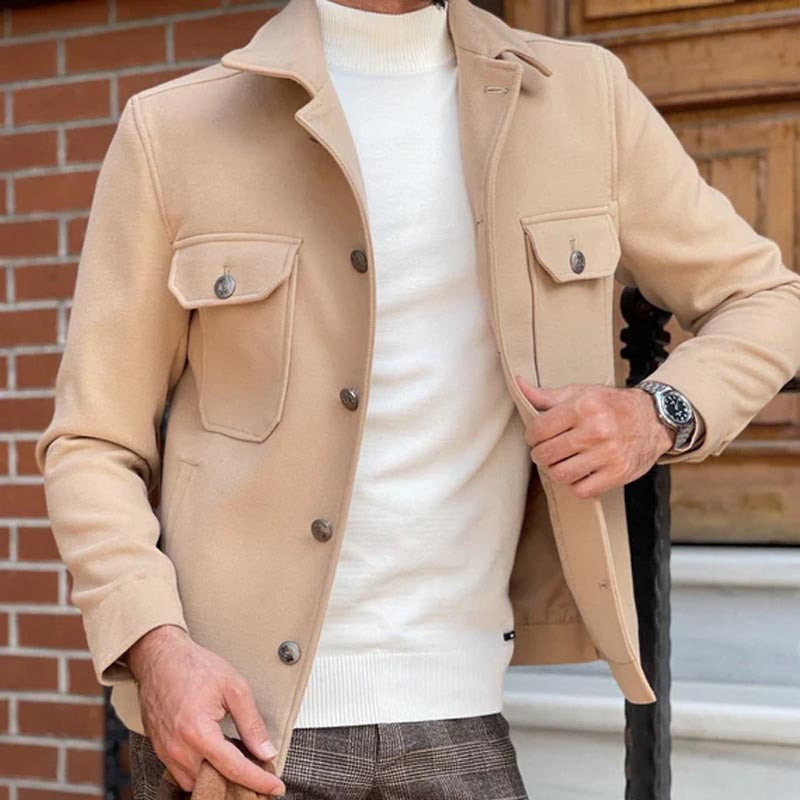 Praktische Utility Jacke Mit Taschen Baumwollmix - IdealeKleiden