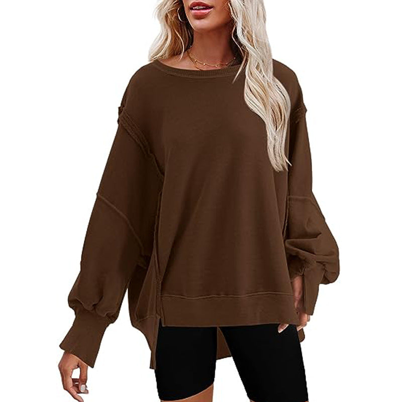 Pull Oversize Femme Confortable Décontracté Manches Larges