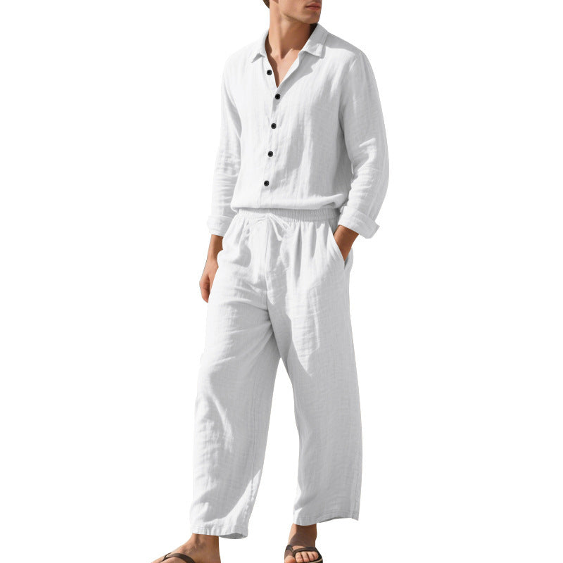 Costume en lin pour homme, confortable, élégant, coupe slim