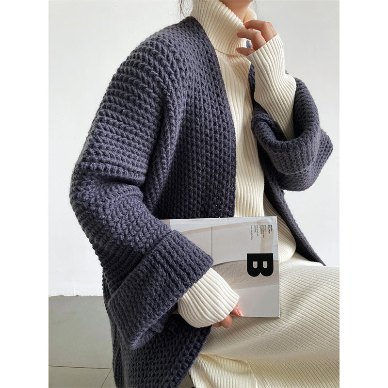 Cardigan long élégant pour femmes avec poches