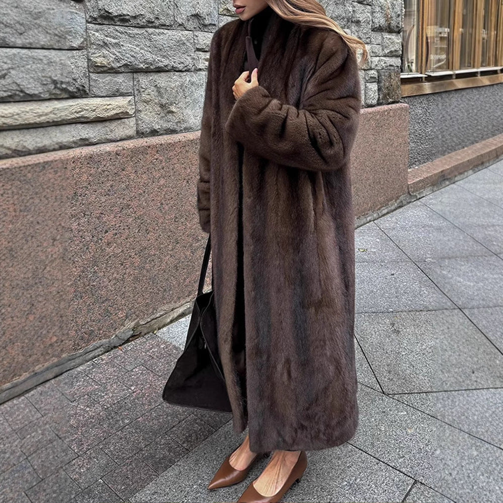 Damen Kunstpelzjacke Elegant Luxus Design - IdealeKleiden