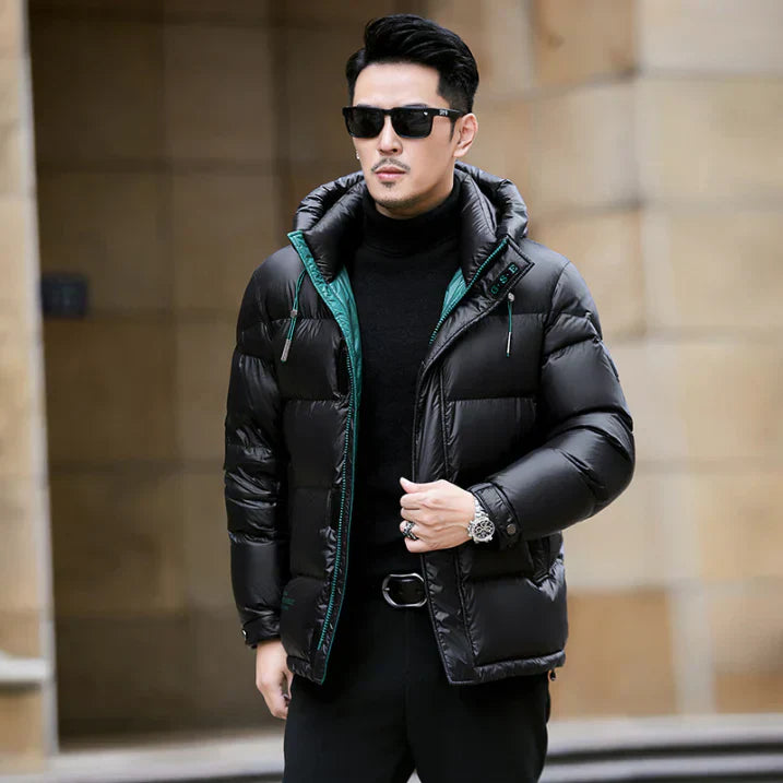Veste d'hiver chaude pour homme manches longues fermeture éclair