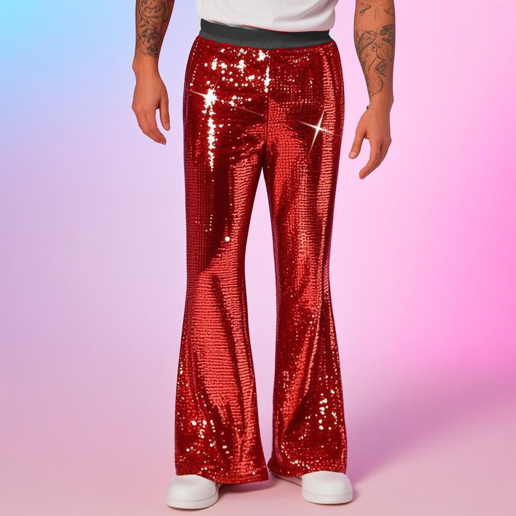 Pantalon Disco Homme Paillettes Fête