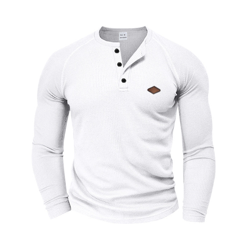 T-shirt à manches longues structuré pour homme au design moderne avec boutons