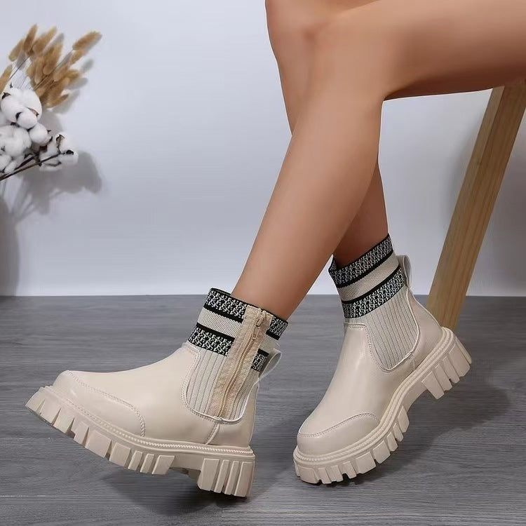 Bottes motardes femme robustes élastiques